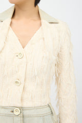 Dior SS 2005 Frayed Tweed & Denim Jacket