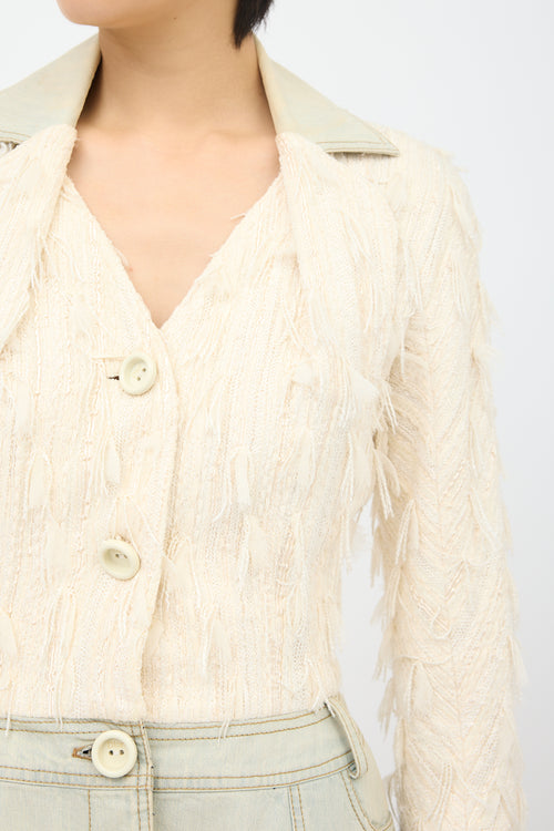 Dior SS 2005 Frayed Tweed & Denim Jacket