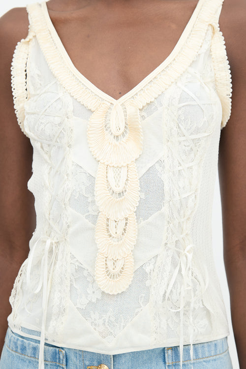 Dior SS 2006 Knit Lace Tank Top