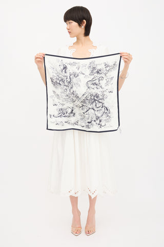 Dior Silk Toile De Jouy Scarf Visor
