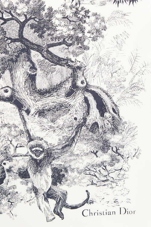 Dior Silk Toile De Jouy Scarf Visor