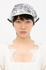 Dior Silk Toile De Jouy Scarf Visor