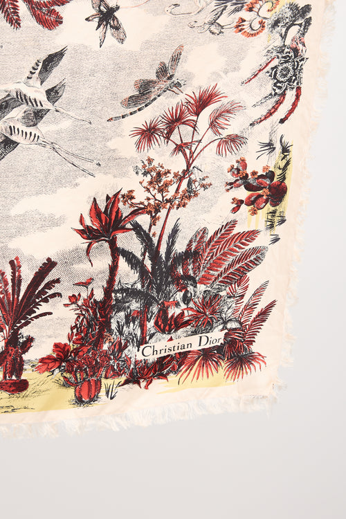 Dior Silk Tropical Print Scarf