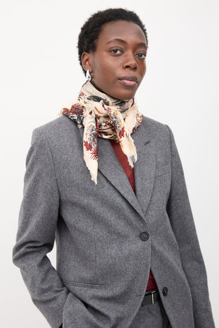 Dior Silk Tropical Print Scarf