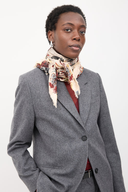 Dior Silk Tropical Print Scarf