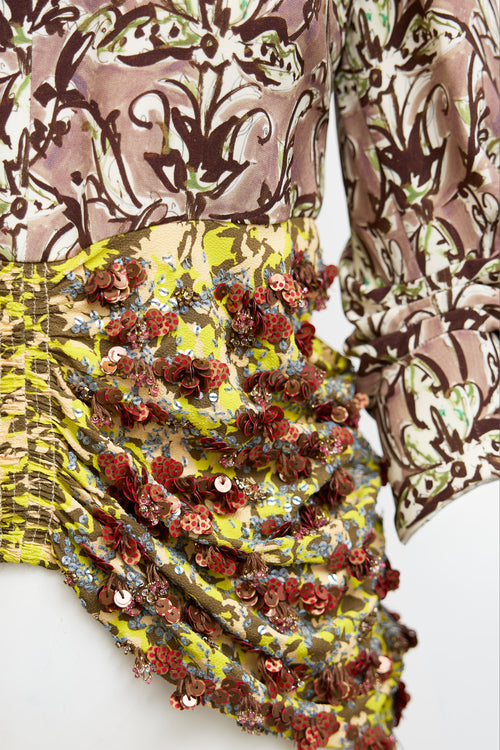 Dior Silk Printed Embellished Top