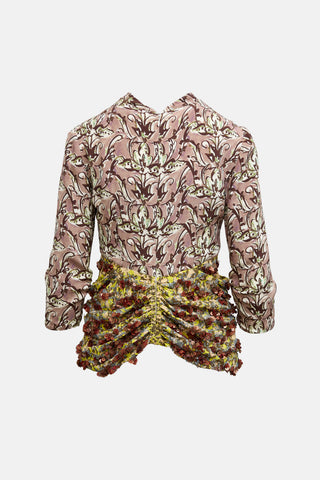 Dior Silk Printed Embellished Top