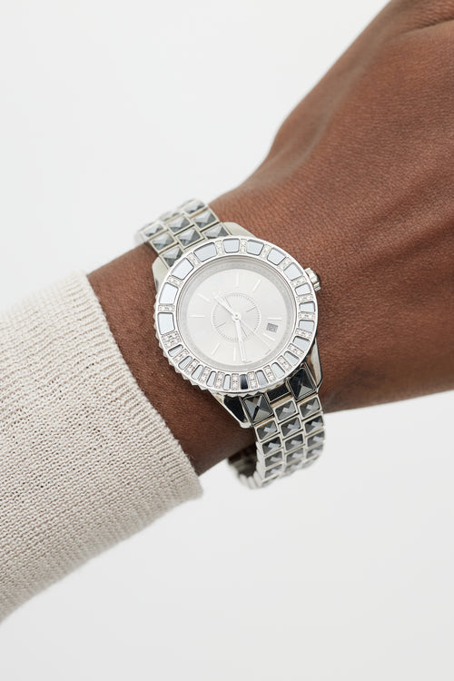 Dior Stainless Steel & Sapphire Christal Watch