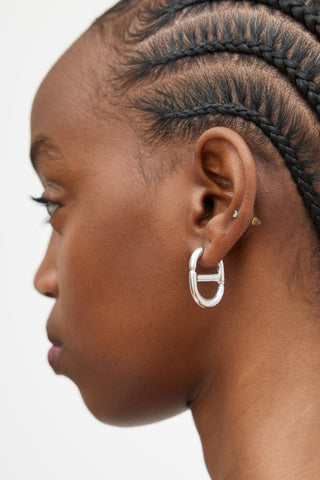 Dior Silver Montaigne CD Logo Earrings