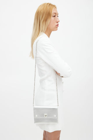 Dior Silver & White Diorever Shoulder Bag