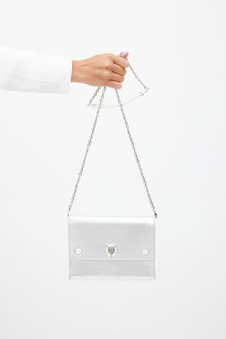 Dior Silver & White Diorever Shoulder Bag