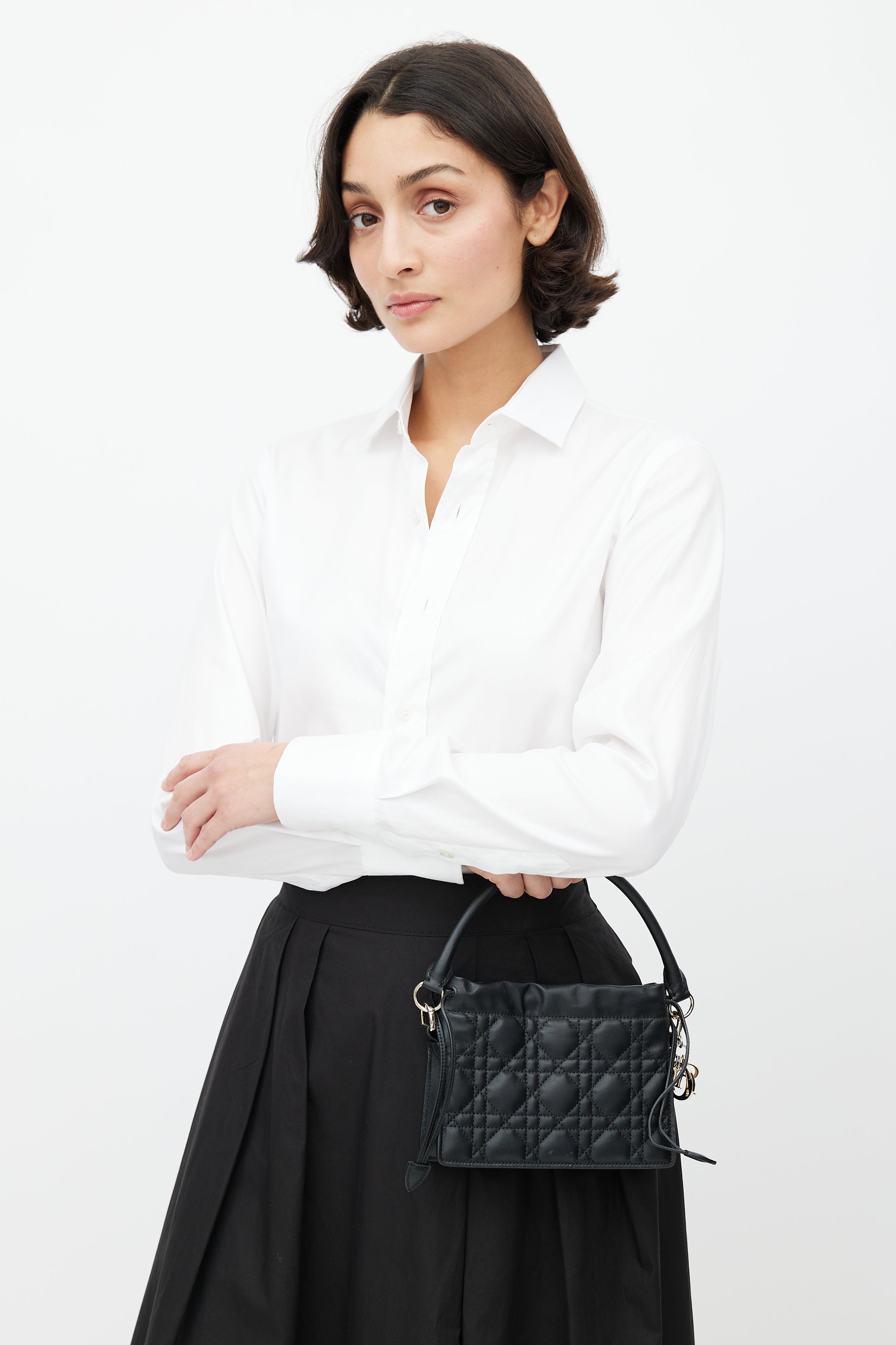 Lady Dior Milly Mini Bag Black Cannage Lambskin