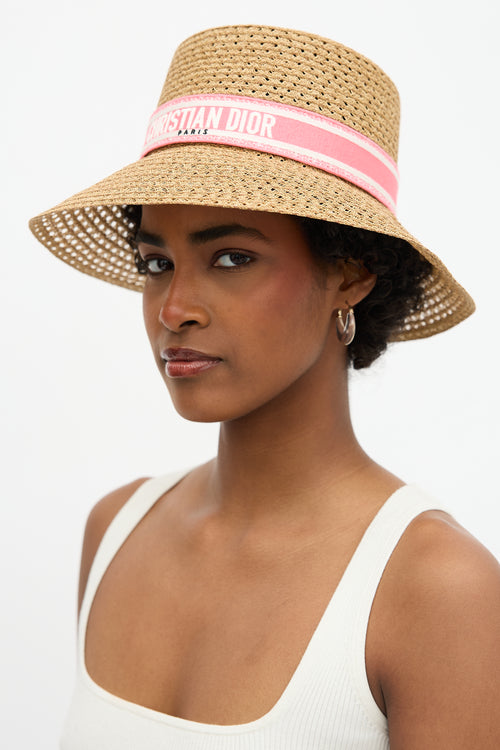 Dior Straw D-Bobby Large Brim Hat