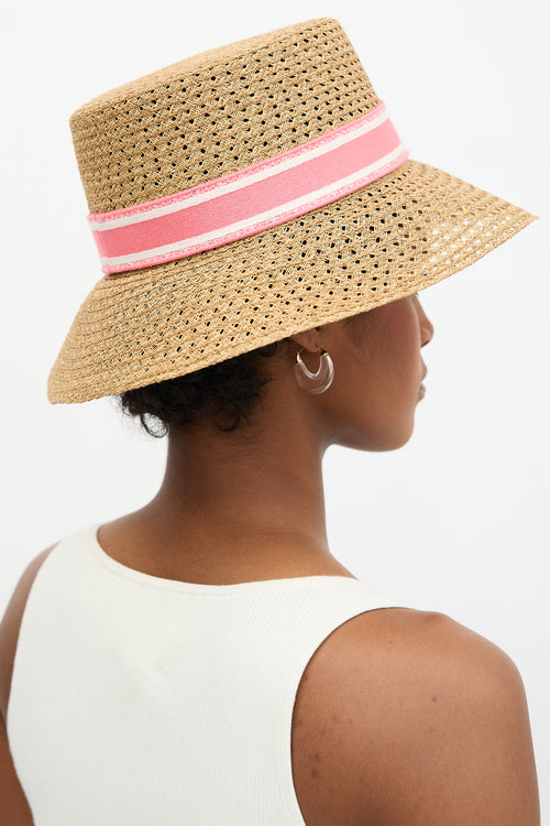 Dior Straw D-Bobby Large Brim Hat
