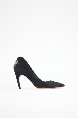 Dior Suede Dioramour Embellished Pump