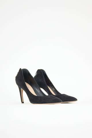 Dior Suede Dioramour Embellished Pump