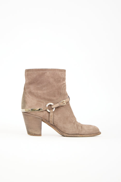 Dior Suede Etrier Ankle Boot