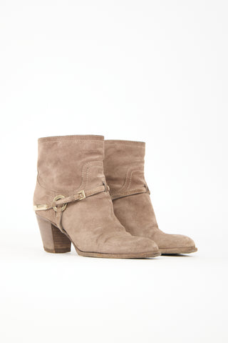 Dior Suede Etrier Ankle Boot