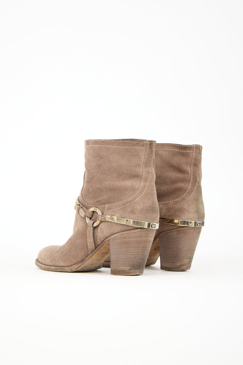 Dior Suede Etrier Ankle Boot