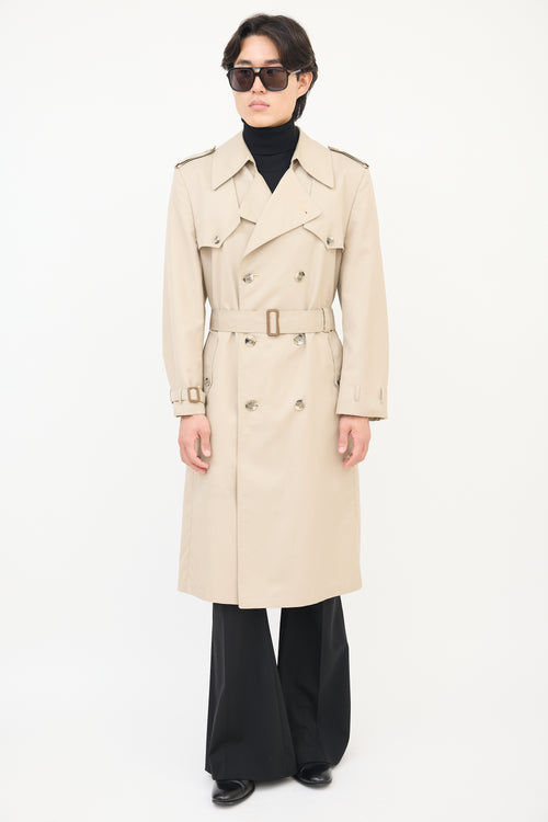 Dior Vintage Beige Cotton Belted Trench Coat