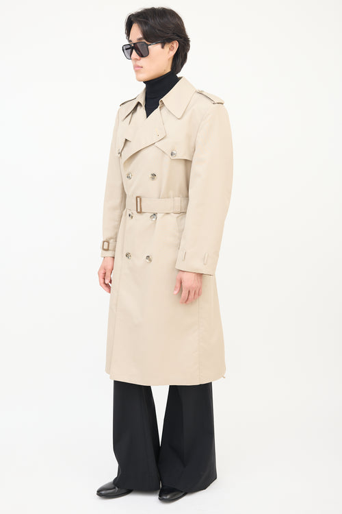 Dior Vintage Beige Cotton Belted Trench Coat