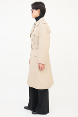 Dior Vintage Beige Cotton Belted Trench Coat