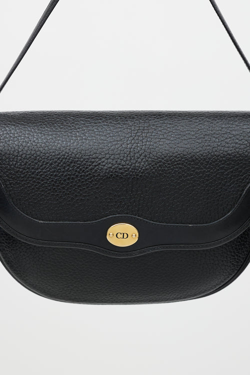 Dior Vintage Black Leather Crossbody Bag
