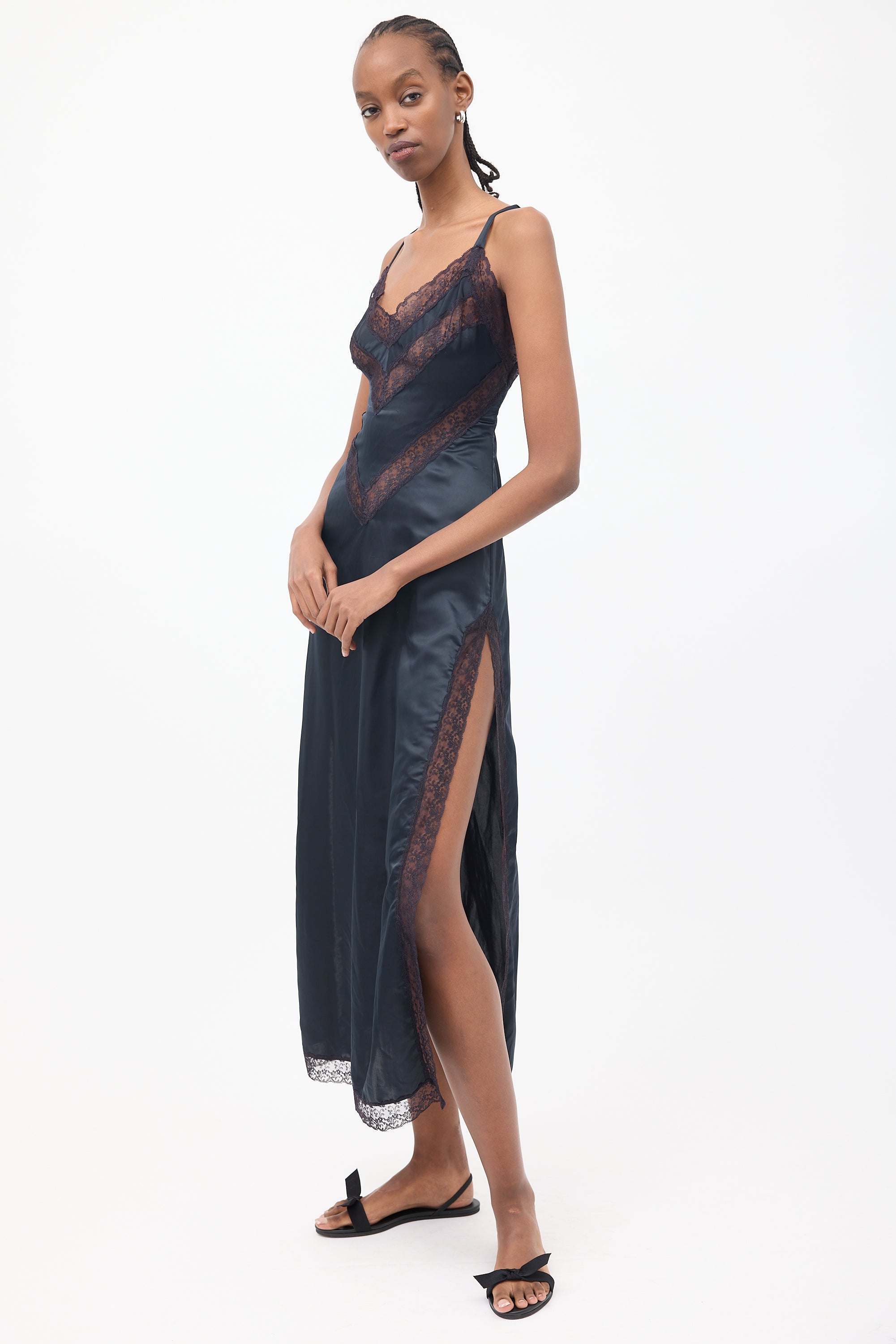 Dior // Vintage Satin & Lace Slip Dress – VSP Consignment
