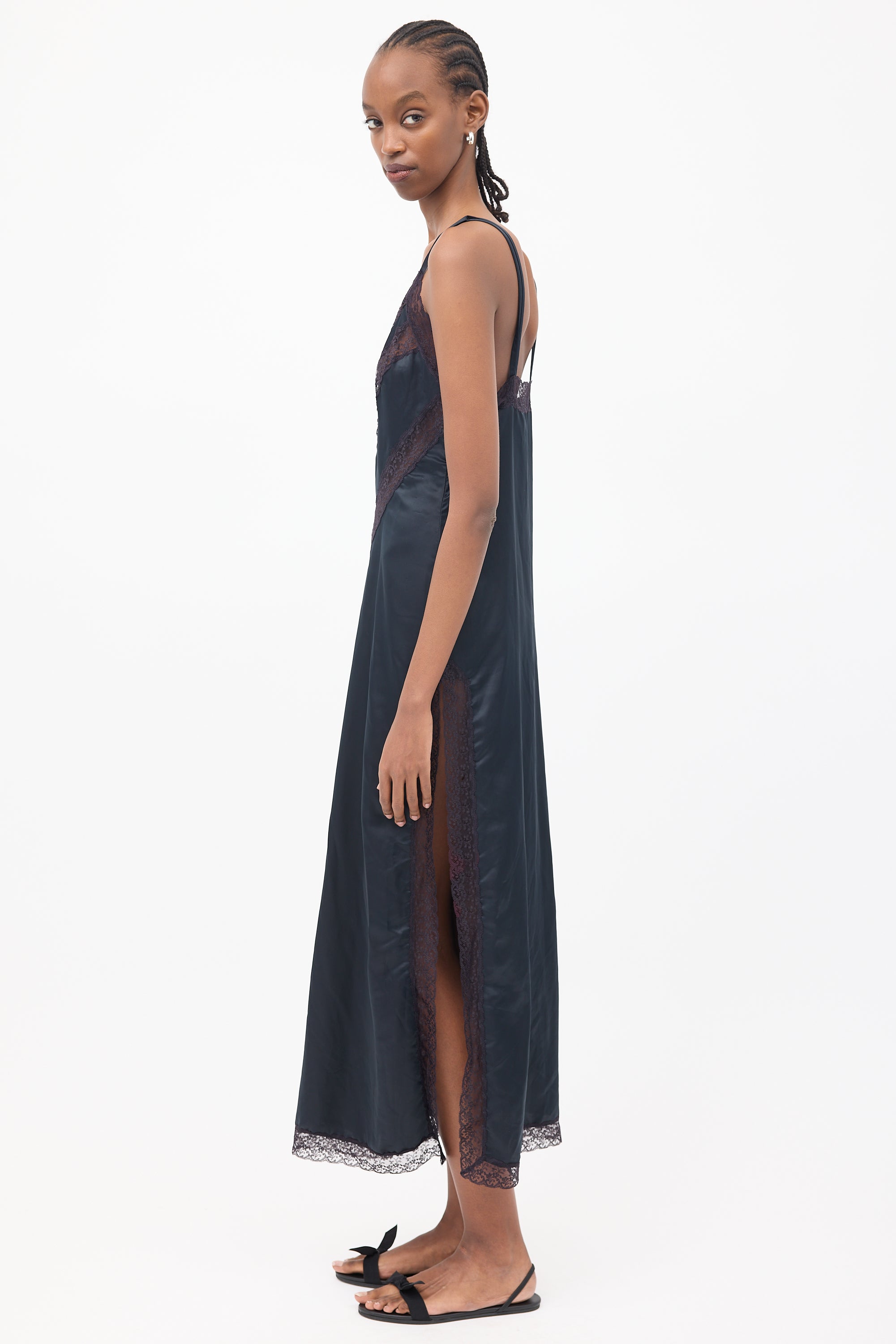 vintage black slip dress Dior // Vintage Satin & Lace Slip Dress – VSP Consignment