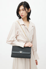Dior Vintage Black Trotter Canvas Chain Clutch