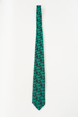 Dior Vintage Green & Black Abstract Jacquard Tie