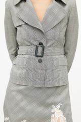 Dior Vintage Grey Glen Check & Lace Suit