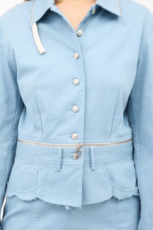 Dior 2000s Light Blue Zipper Set