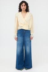 Dior Vintage Silk & Lace Blouse