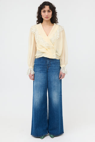 Dior Vintage Silk & Lace Blouse