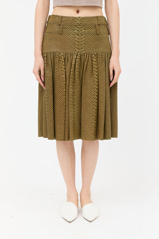 Dior Vintage Textured Leather Skirt