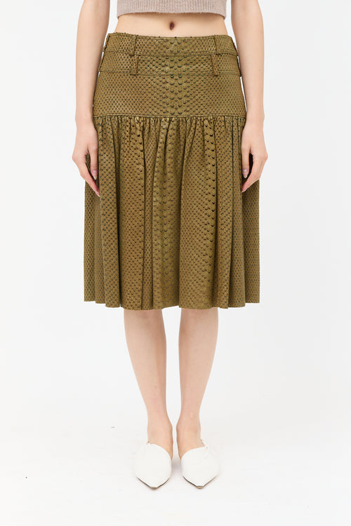 Dior Vintage Textured Leather Skirt