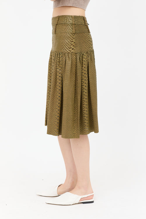 Dior Vintage Textured Leather Skirt
