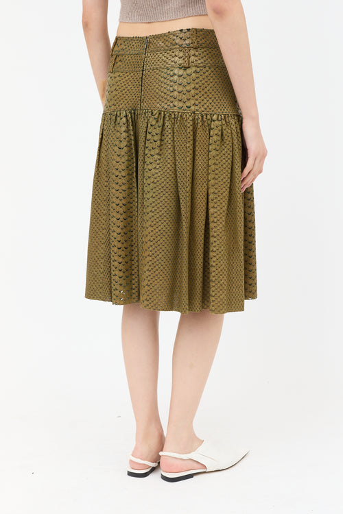 Dior Vintage Textured Leather Skirt