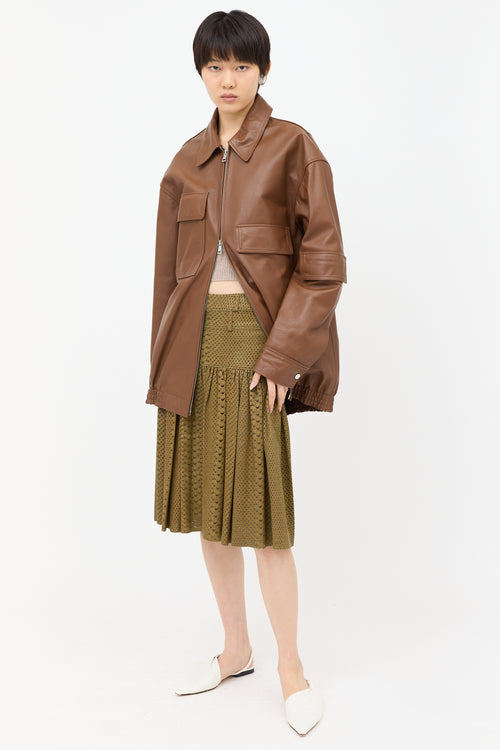Dior Vintage Textured Leather Skirt