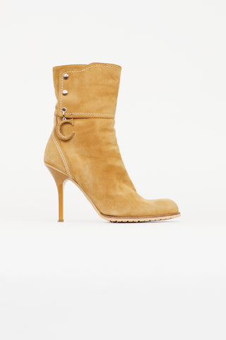 Dior Vintage Beige Suede Ankle Boot