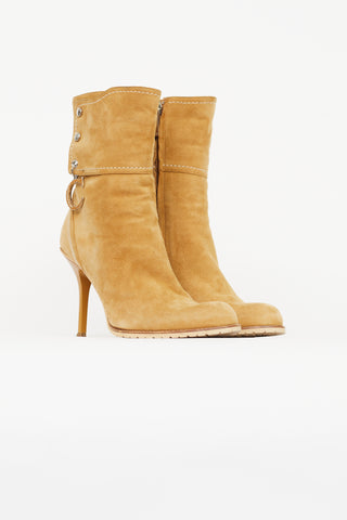 Dior Vintage Beige Suede Ankle Boot