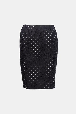 Dior Vintage Silk Polka Dot Skirt