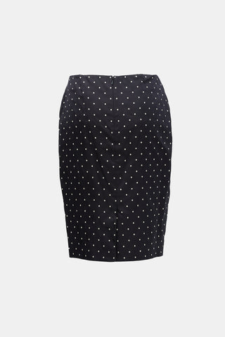 Dior Vintage Silk Polka Dot Skirt
