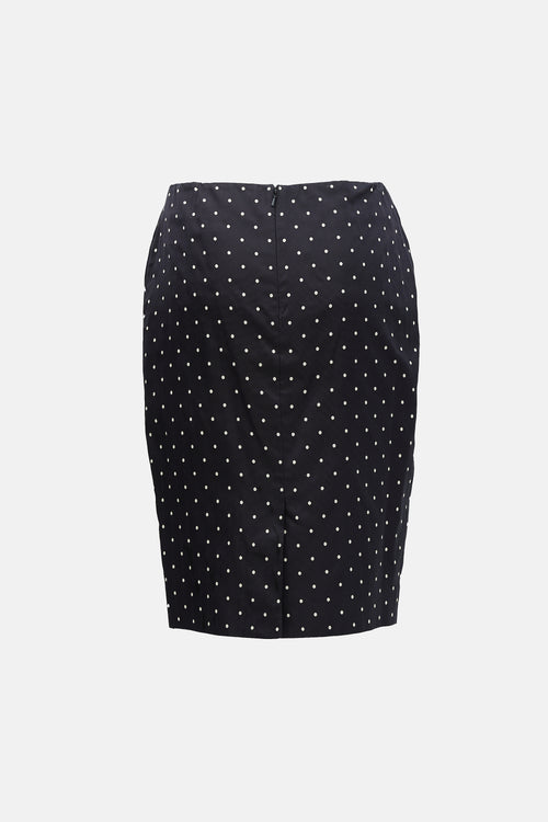 Dior Vintage Silk Polka Dot Skirt
