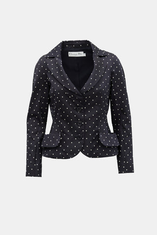 Dior Vintage Silk Polka Dot Bar Jacket