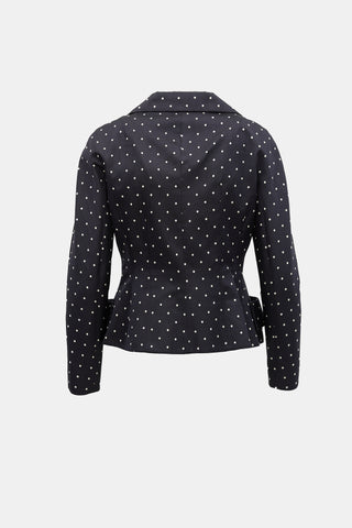 Dior Vintage Silk Polka Dot Bar Jacket