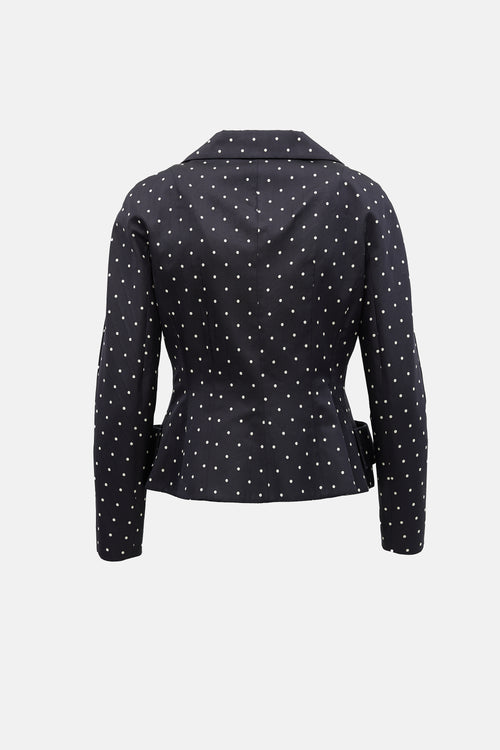 Dior Vintage Silk Polka Dot Bar Jacket