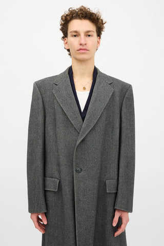Dior Vintage Wool Pinstripe Coat