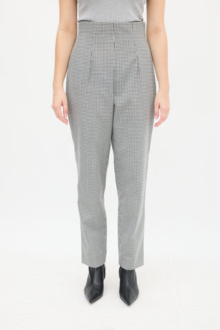 Dior White & Black Gingham Tapered Trouser